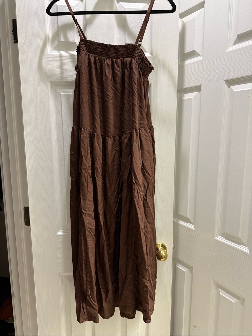 Women’s Brown Maxi Dress with Adjustable Straps
